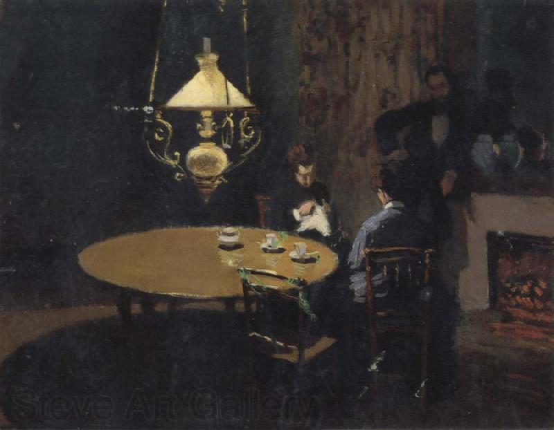 Claude Monet An Interior after Dinner France oil painting art
